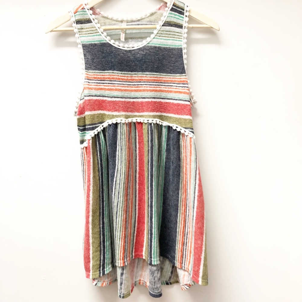 My Story Striped Tunic Tank, Size Medium